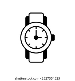 Icono del reloj aislado en un fondo blanco. Ilustración vectorial.