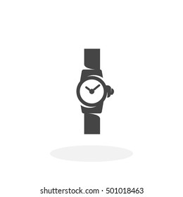 Watch icon isolated on white background. Flat design style. Modern vector pictogram for web graphics - stock vector