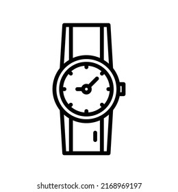 Watch Icon. Line Art Style Design Isolated On White Background