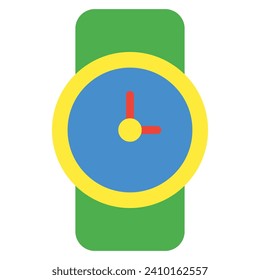 watch icon or logo illustration flat color style