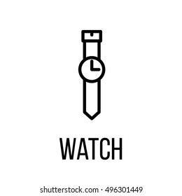 Watch icon or logo in modern line style. High quality black outline pictogram for web site design and mobile apps. Vector illustration on a white background. 
