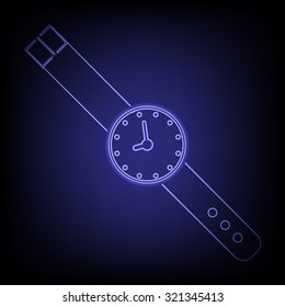 Watch icon with neon effect