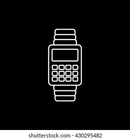 Watch Icon On Black Background