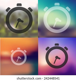 watch icon on blurred background
