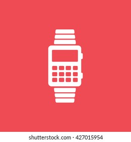 Watch Icon On Red Background