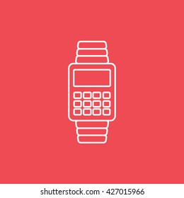 Watch Icon On Red Background