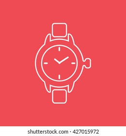 Watch Icon On Red Background