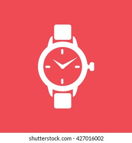 Watch Icon On Red Background