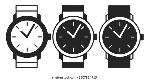 Watch icon on white background. Vector logo watch illustration.