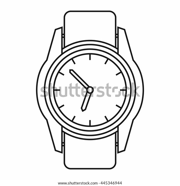 Watch Icon Outline Style Isolated On Stock Vector (Royalty Free ...