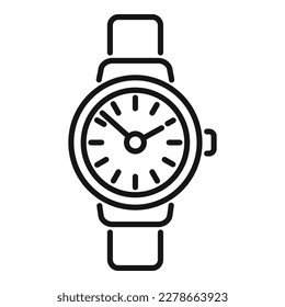 Watch icon outline vector. Work project. Task school