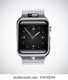 watch icon over white background. colorful design. vector illustration