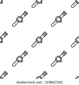 watch icon pattern. Seamless watch pattern on white background.