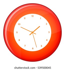 Watch icon in red circle isolated on white background vector illustration