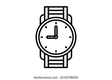 Watch icon. icon related to fashion. suitable for web site, app, user interfaces. line icon style