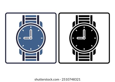 Watch icon. icon related to fashion. suitable for web site, app, user interfaces. solid icon style