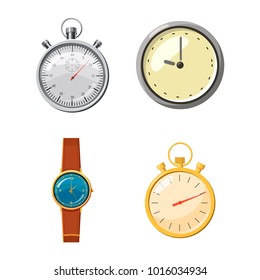 Watch icon set. Cartoon set of watch vector icons for web design isolated on white background