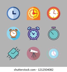 watch icon set. vector set about clock, stopwatch, wristwatch and time icons set.