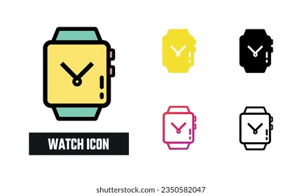 Watch Icon Set Vector Illustration