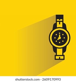 watch icon with shadow on yellow background