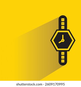 watch icon with shadow on yellow background
