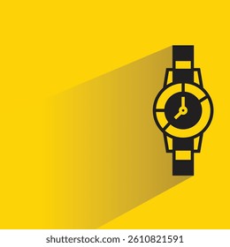 watch icon with shadow on yellow background