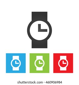 Watch icon. Simple abstract logo of watch sign on white background. Flat vector illustration.