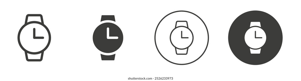 Watch icon Simple outline vector logo
