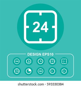 Watch icon stock vector illustration. Flat design.