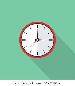 Watch icon in trendy flat style. Web site page and mobile app design element. Flat design in stylish colors. Isolated. Long Shadow. 