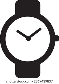 Watch icon vector art black .