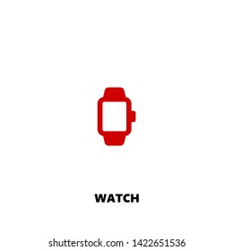 watch icon. watch vector design. sign design. red color