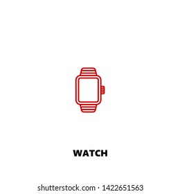 watch icon. watch vector design. sign design. red color