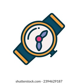 watch icon. vector filled color icon for your website, mobile, presentation, and logo design.