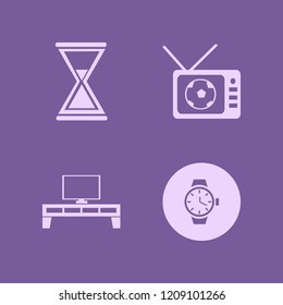 watch icon. watch vector icons set tv table, football tv match, watch and hourglass