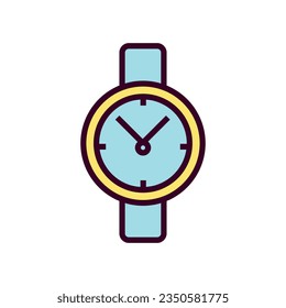 Ilustración del vector de iconos de Watch. Icono de color lineal de Watch