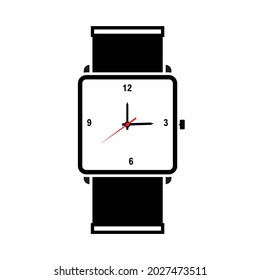 fondo blanco de la ilustración del vector de icono de reloj