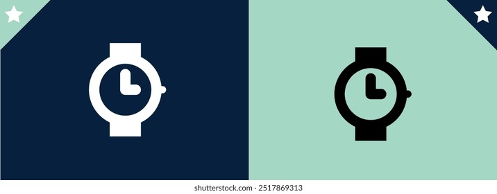 Diseño de logotipo de ilustración de Vector de icono de reloj