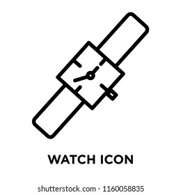 Watch icon vector isolated on white background, Watch transparent sign , line and outline elements in linear style