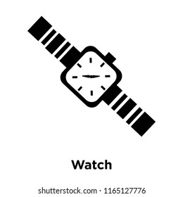 Watch icon vector isolated on white background, Watch transparent sign , black time symbols