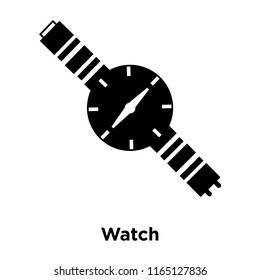 Watch icon vector isolated on white background, Watch transparent sign , black time symbols