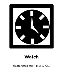 Watch icon vector isolated on white background, Watch transparent sign , black time symbols
