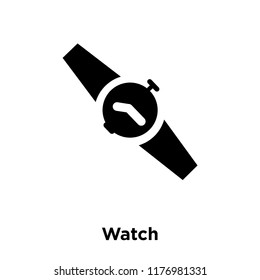 Watch icon vector isolated on white background, logo concept of Watch sign on transparent background, filled black symbol