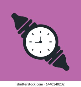 Watch icon vector isolated on color background