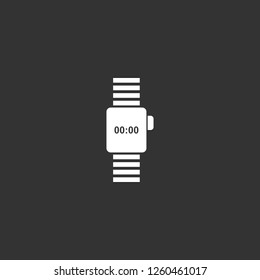 watch icon vector. watch sign on black background. watch icon for web and app