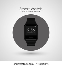Watch icon. Wearable technology design. Vector graphic