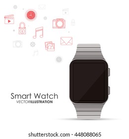 Watch icon. Wearable technology design. Vector graphic