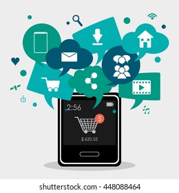 Watch icon. Wearable technology design. Vector graphic