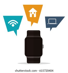 Watch icon. Wearable technology design. Vector graphic