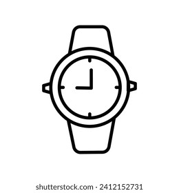 watch icon with white background vector stock illustration